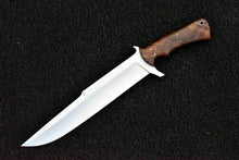 Load image into Gallery viewer, CUSTOM HAND MADE D2 Tool STEEL HUNTING BOWIE KNIFE WITH ROSE WOOD HANDLE. - SUSA KNIVES
