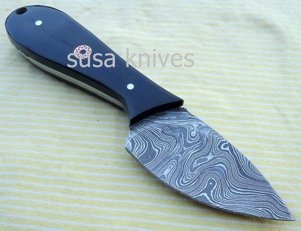 Customized Handmade Damascus Steel Black dragon skinner Knife - SUSA KNIVES