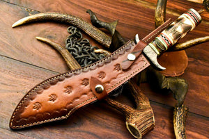 Custom Handmade Damascus Kukri Hunting Knife | Farms Camel Bone - SUSA KNIVES