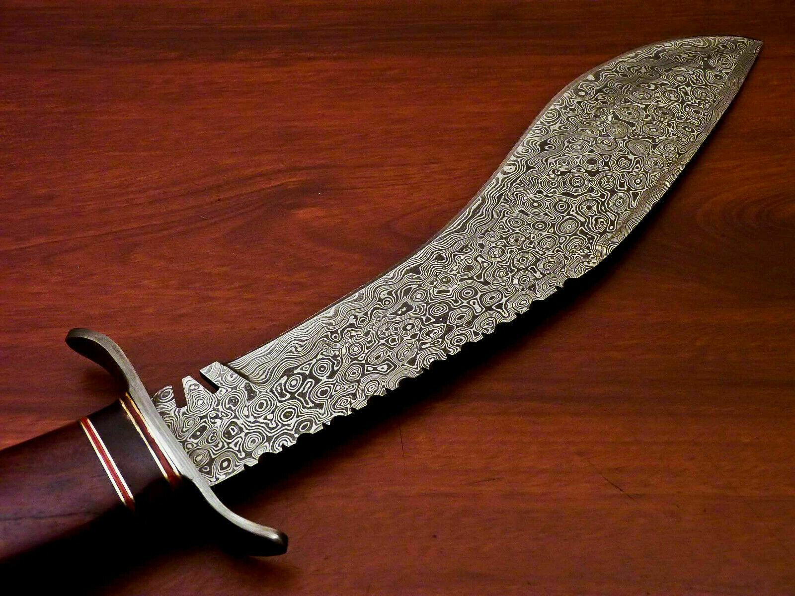 -Custom Handmade Damascus Kukri Knife [Sheath] Natural Wood Handle - SUSA KNIVES