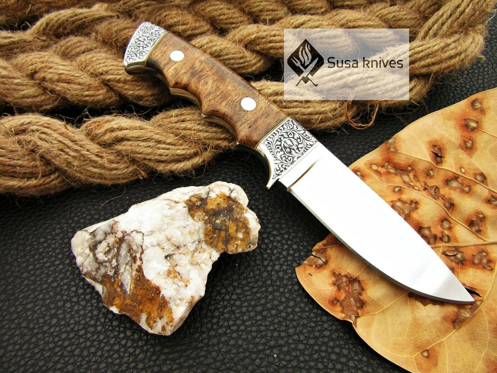 HANDMADE OUTCLASS ENGRAVED, HUNTING/FIGHTING CLAW KNIFE 440C MIRROR POLISHED - SUSA KNIVES
