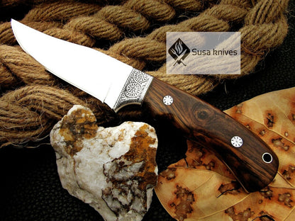 HANDMADE ENGRAVED, HUNTING/FIGHTING KNIFE  440C MIRROR POLISHED - SUSA KNIVES