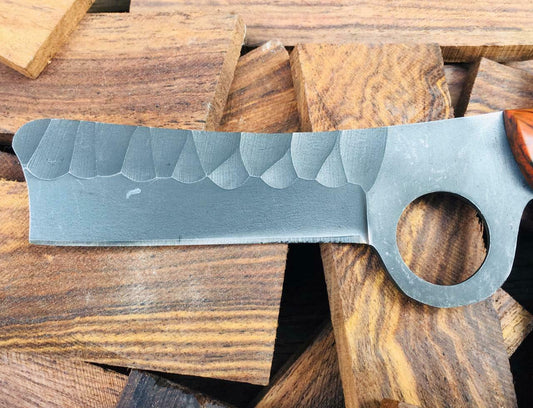 HANDMADE 1075 STEEL BULL CUTTER KNIFE WITH RESIN HANDLE AND PINS - SUSA KNIVES