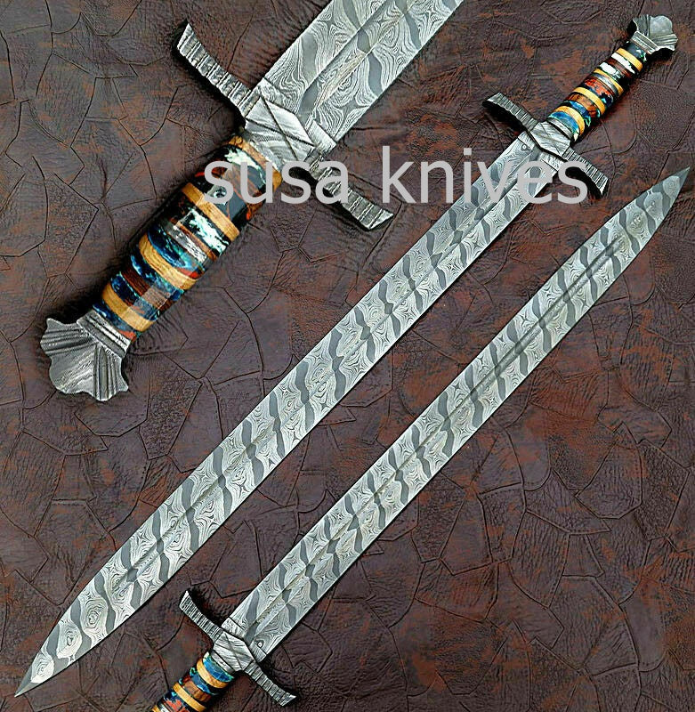 Custom Handmade Damascus Steel Swords Knife - SUSA KNIVES