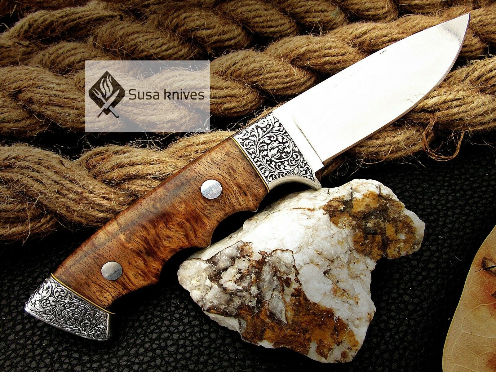 HANDMADE OUTCLASS ENGRAVED, HUNTING/FIGHTING CLAW KNIFE 440C MIRROR POLISHED - SUSA KNIVES