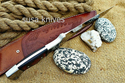 Custom handmade D2 Stainless Steel Hunting Bowie Knife - SUSA KNIVES