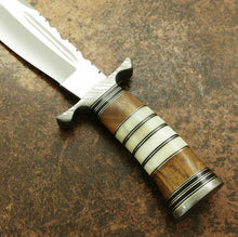Load image into Gallery viewer, Amazing Custom Handmade D2 Steel Hunting Knife Camel Bone &amp; Rose Wood Handle - SUSA KNIVES

