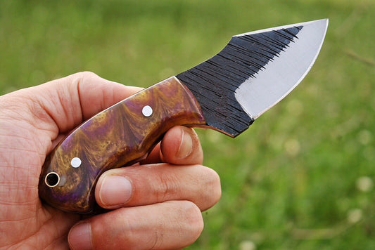 Custom hand Forged Railroad Spike Carbon Steel Fixed Blade Knife Q - SUSA KNIVES