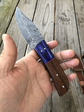 Load image into Gallery viewer, Custom HAND FORGED DAMASCUS STEEL Skinner /Hunting KNIFE W/ Wood Handle - SUSA KNIVES
