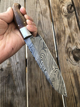 Load image into Gallery viewer, Hand Forged DAMASCUS STEEL Chef Knife W/Rose Wood &amp; Steel Bolster Handle - SUSA KNIVES
