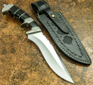Amazing Custom Handmade D2 Steel Hunting Knife | Sheath " Buffalo horn Handle - SUSA KNIVES