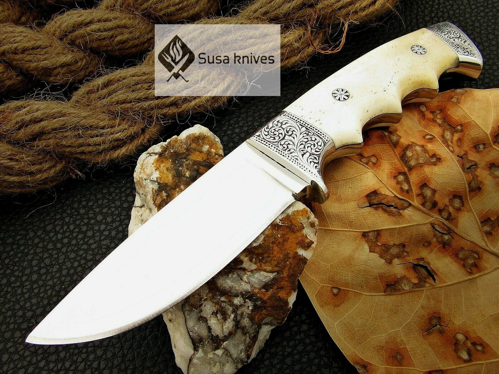 HANDMADE OUTCLASS ENGRAVED, HUNTING/FIGHTING CLAW KNIFE  440C MIRROR POLISHED - SUSA KNIVES