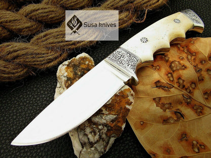 HANDMADE OUTCLASS ENGRAVED, HUNTING/FIGHTING CLAW KNIFE  440C MIRROR POLISHED - SUSA KNIVES