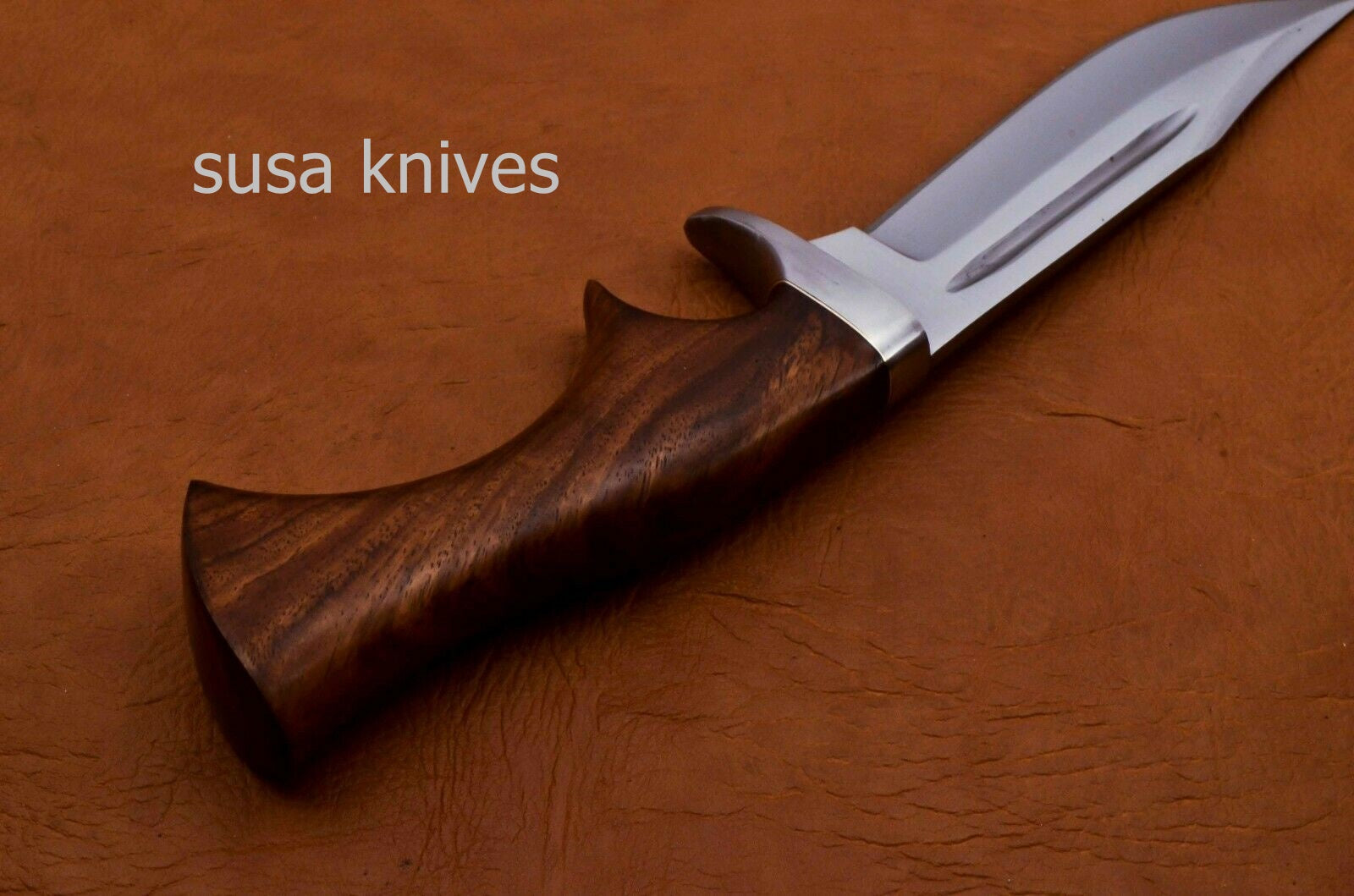 Handmade D2 Steenless Steel 11.00 Inches Bowie Knive Rose Wood Handle - SUSA KNIVES