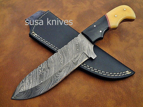 Custom hand crafted Damascus steel Moqen,s Skinner Knife (Special Sale) - SUSA KNIVES
