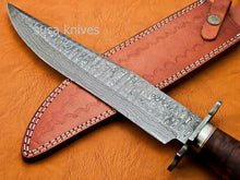Load image into Gallery viewer, Handmade Damascus Steel Bowie Knive - Rose Wood Handle - SUSA KNIVES

