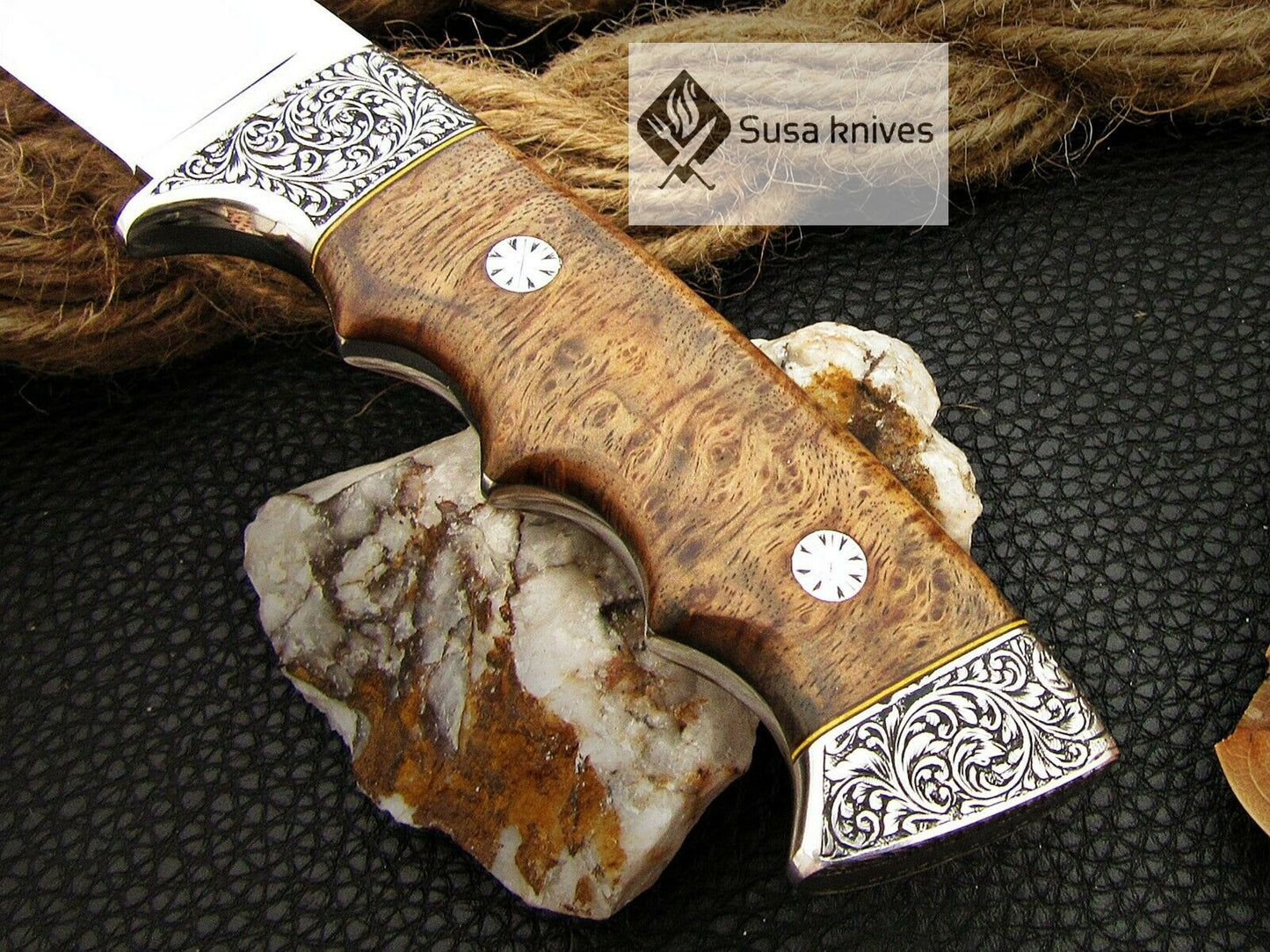 HANDMADE OUTCLASS ENGRAVED, HUNTING/FIGHTING CLAW KNIFE 440C MIRROR POLISHED - SUSA KNIVES