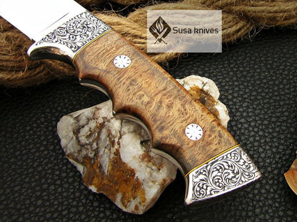 HANDMADE OUTCLASS ENGRAVED, HUNTING/FIGHTING CLAW KNIFE 440C MIRROR POLISHED - SUSA KNIVES