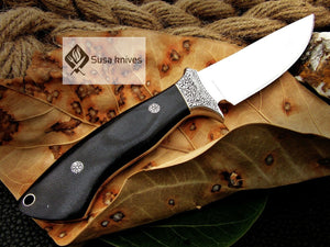 , HANDMADE ENGRAVED, HUNTING/FIGHTING KNIFE  440C MIRROR POLISHED - SUSA KNIVES