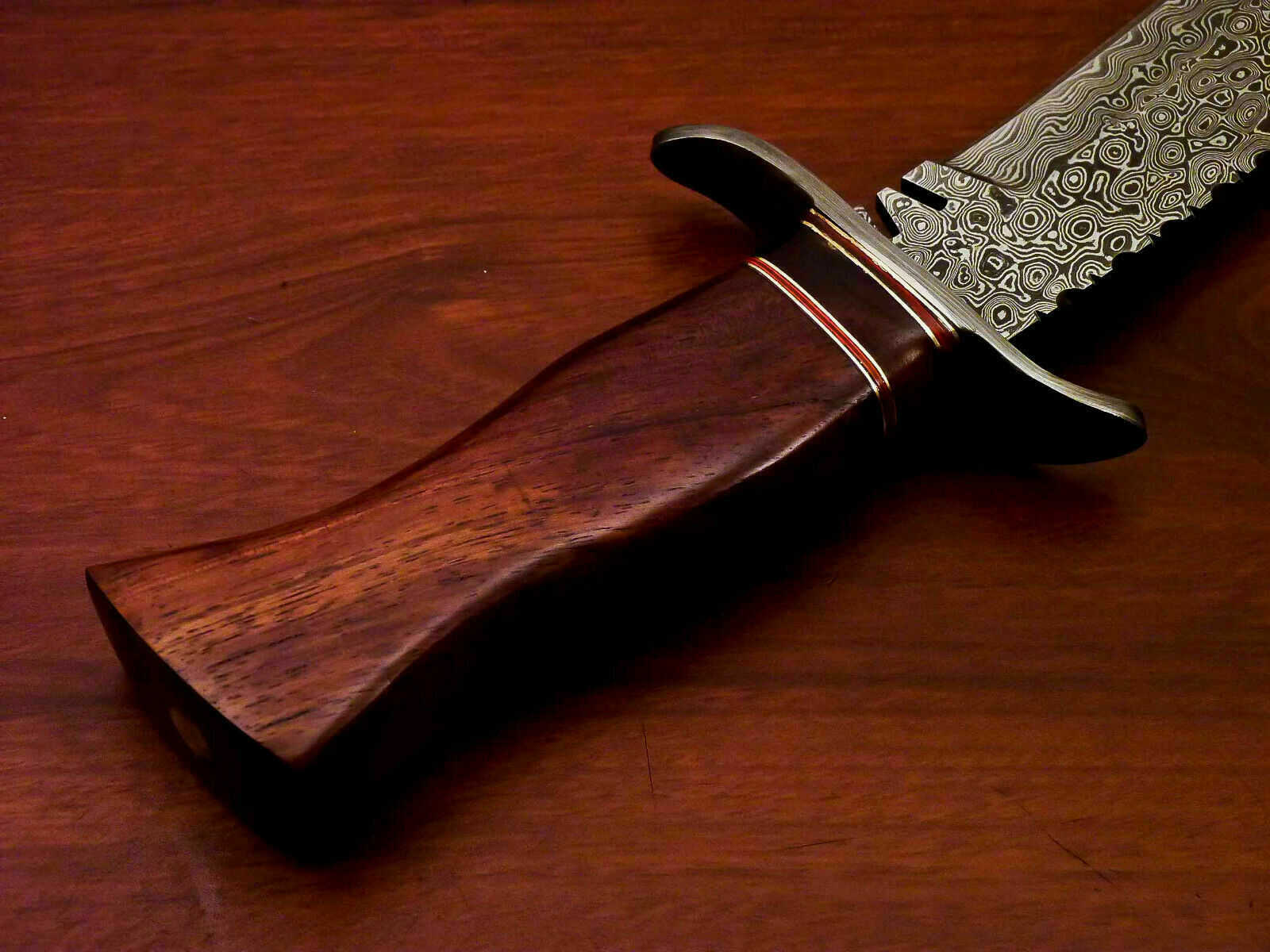 -Custom Handmade Damascus Kukri Knife [Sheath] Natural Wood Handle - SUSA KNIVES