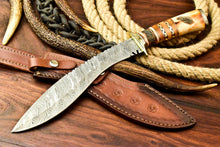 Load image into Gallery viewer, Custom Handmade Damascus Kukri Hunting Knife | Farms Camel Bone - SUSA KNIVES

