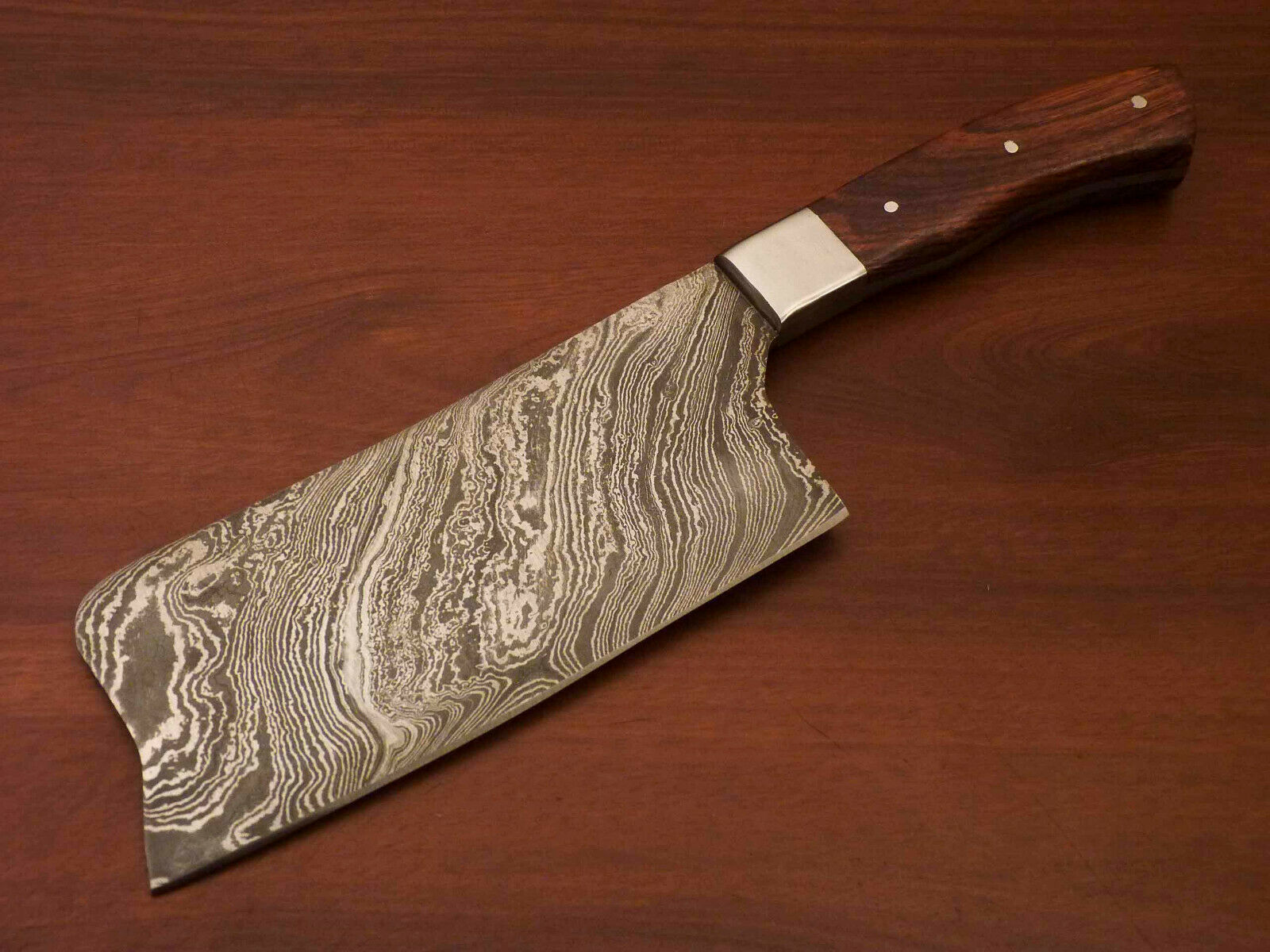 Rody Stan CUSTOM HAND MADE DAMASCUS STEEL FULL TANG CHOPPER - SUSA KNIVES