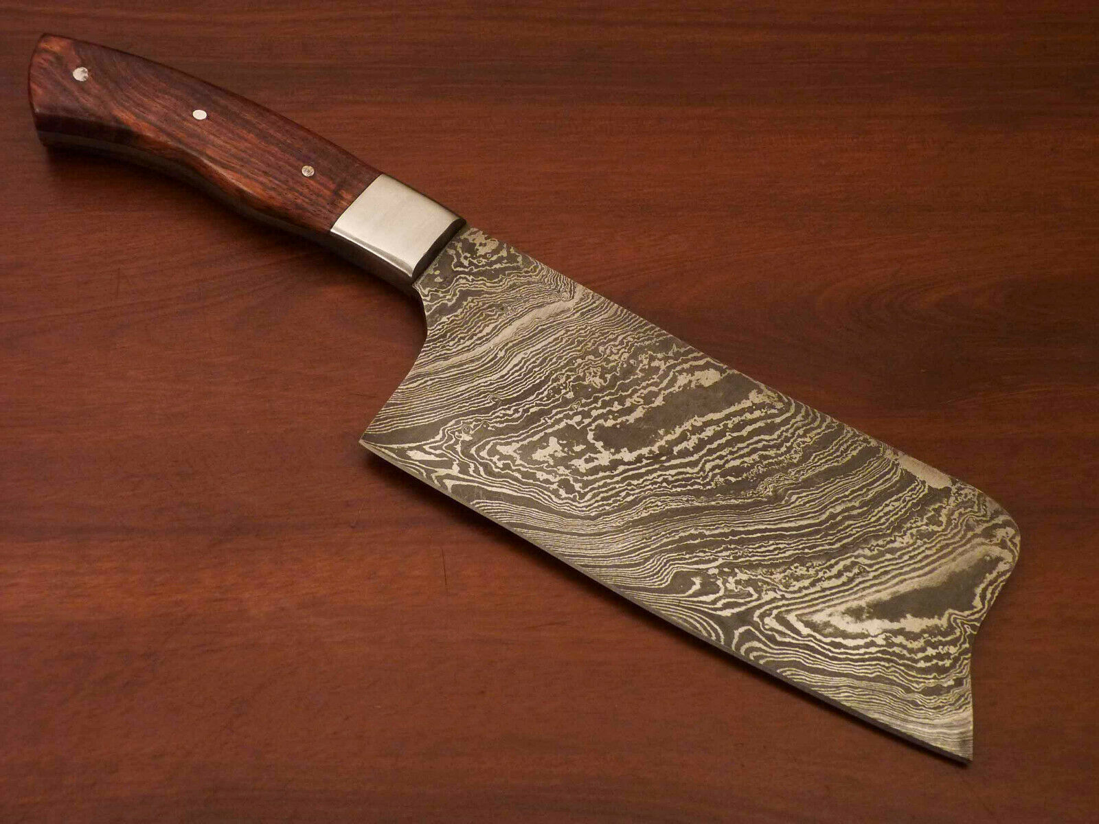 Rody Stan CUSTOM HAND MADE DAMASCUS STEEL FULL TANG CHOPPER - SUSA KNIVES