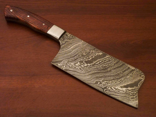 Rody Stan CUSTOM HAND MADE DAMASCUS STEEL FULL TANG CHOPPER - SUSA KNIVES