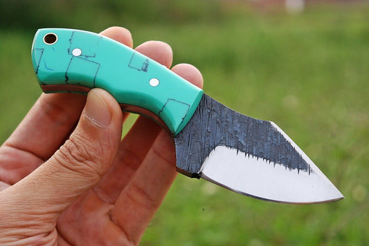Custom hand Forged Railroad Spike Carbon Steel Fixed Blade Knife Q- - SUSA KNIVES