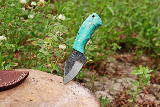 Custom hand Forged Railroad Spike Carbon Steel Fixed Blade Knife Q- - SUSA KNIVES