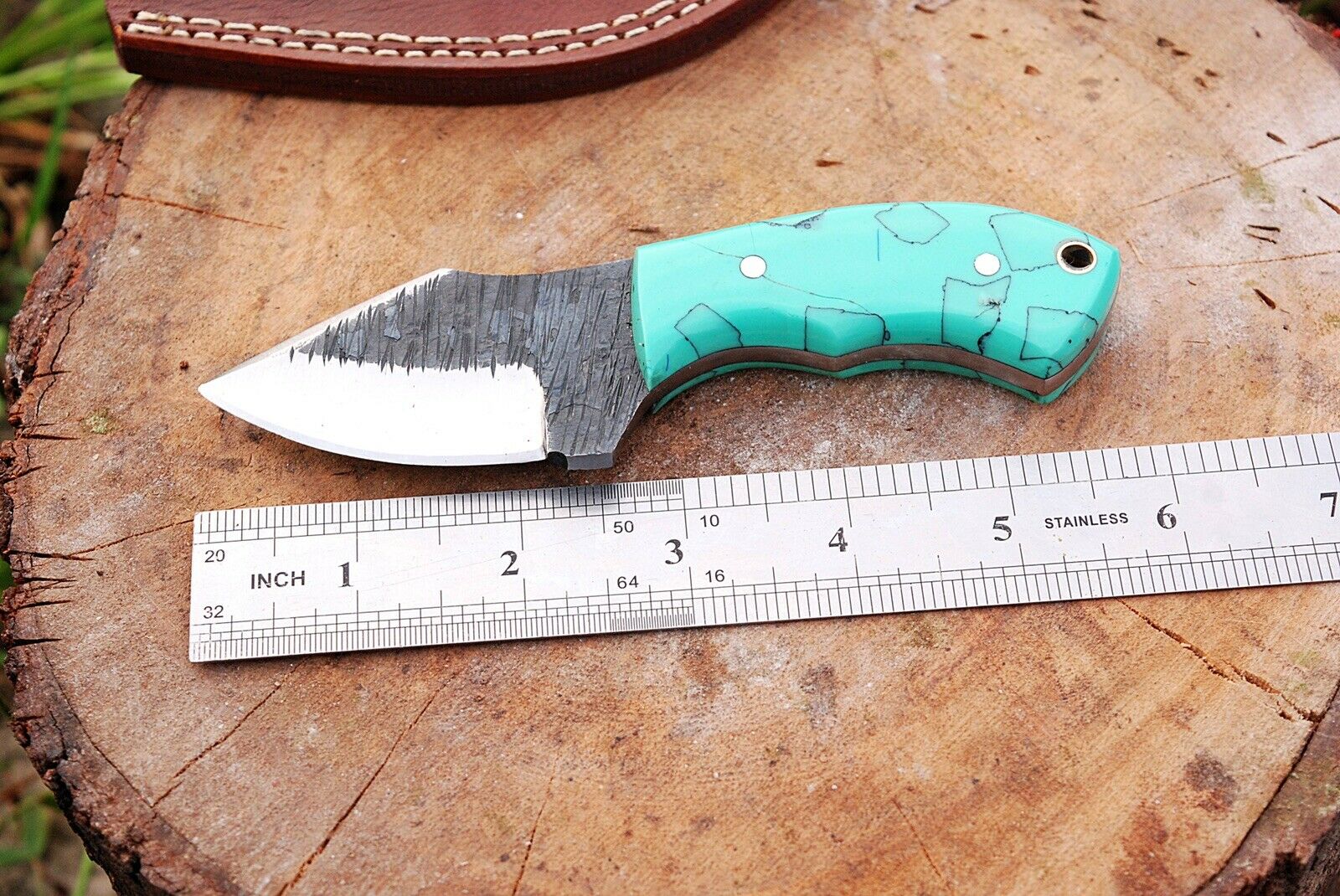 Custom hand Forged Railroad Spike Carbon Steel Fixed Blade Knife Q- - SUSA KNIVES