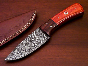 CUSTOM HAND MADE DAMASCUS STEEL FULL TANG KNIFE-HARD WOOD HANDLE - SUSA KNIVES