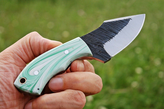 Custom hand Forged Railroad Spike Carbon Steel Fixed Blade Knife Q - SUSA KNIVES