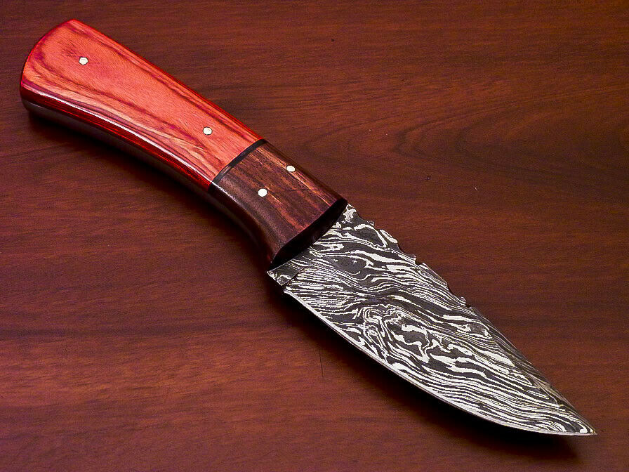 CUSTOM HAND MADE DAMASCUS STEEL FULL TANG KNIFE-HARD WOOD HANDLE - SUSA KNIVES