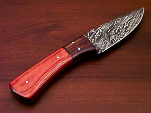 CUSTOM HAND MADE DAMASCUS STEEL FULL TANG KNIFE-HARD WOOD HANDLE - SUSA KNIVES