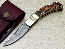 Load image into Gallery viewer, Over All Length = 8.5&quot; Inches Approx  Handle Size = 4.5&quot; Inches Approx  Blade Size = 4.0&quot; Inches Approx  Hand Casted Brass Bolster   HANDLE MATERIAL- Stag Horn - SUSA KNIVES
