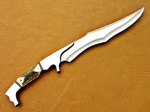 Amazing Custom Handmade D2 Tool Steel Hunting knife with Sheath"Stag horn Handle - SUSA KNIVES