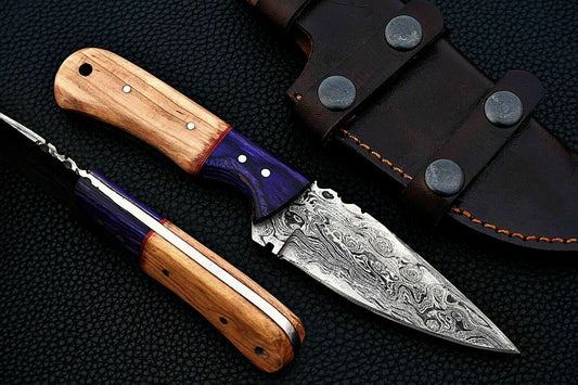 CUSTOM HAND MADE DAMASCUS STEEL HUNTING SKINNER KNIFE. - SUSA KNIVES