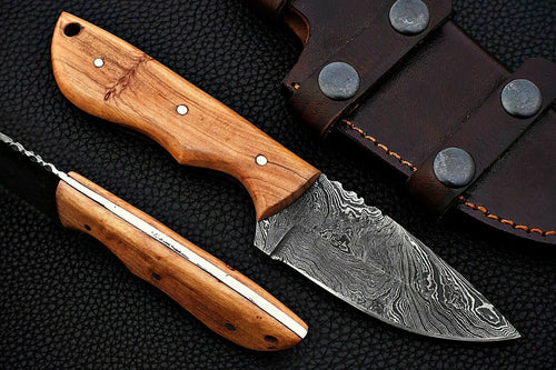 CUSTOM HAND MADE DAMASCUS STEEL HUNTING SKINNER KNIFE. - SUSA KNIVES