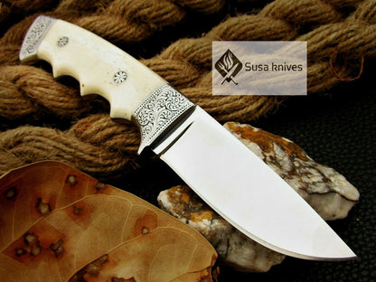 HANDMADE OUTCLASS ENGRAVED, HUNTING/FIGHTING CLAW KNIFE  440C MIRROR POLISHED - SUSA KNIVES