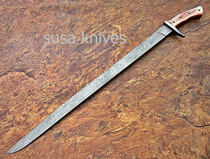 CUSTOM HAND MADE DAMASCUS STEEL HUNTING SWORD KNIFE. - SUSA KNIVES