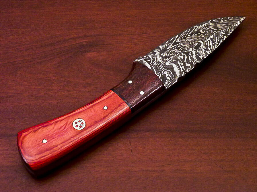 CUSTOM HAND MADE DAMASCUS STEEL FULL TANG KNIFE-HARD WOOD HANDLE - SUSA KNIVES