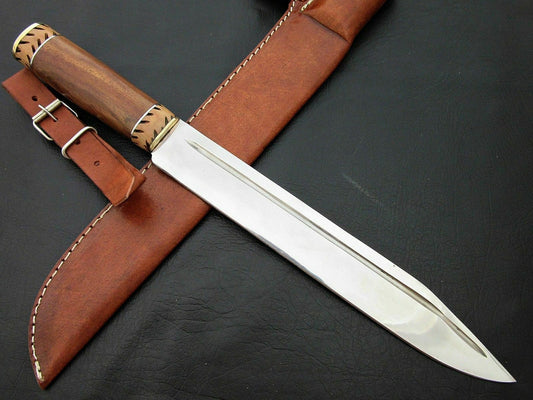 Amazing Custom Handmade D2 Steel Hunting Knife " Natural Rose Wood Handle - SUSA KNIVES