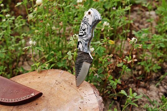 Custom hand Forged Railroad Spike Carbon Steel Fixed Blade Knife Q - SUSA KNIVES