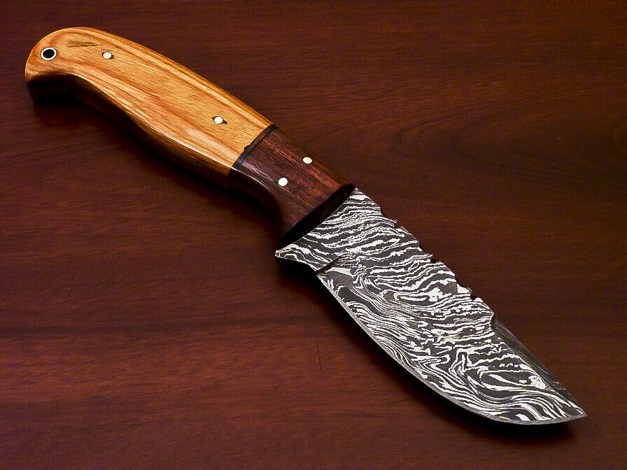 AWESOME CUSTOM HAND MADE DAMASCUS STEEL FULL TANG KNIFE-HARD WOOD - SUSA KNIVES