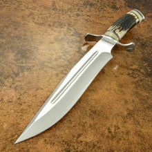Load image into Gallery viewer, Beautiful Custom Handmade D2 Steel Hunting Knife | Sheath Stag Horn Handle - SUSA KNIVES
