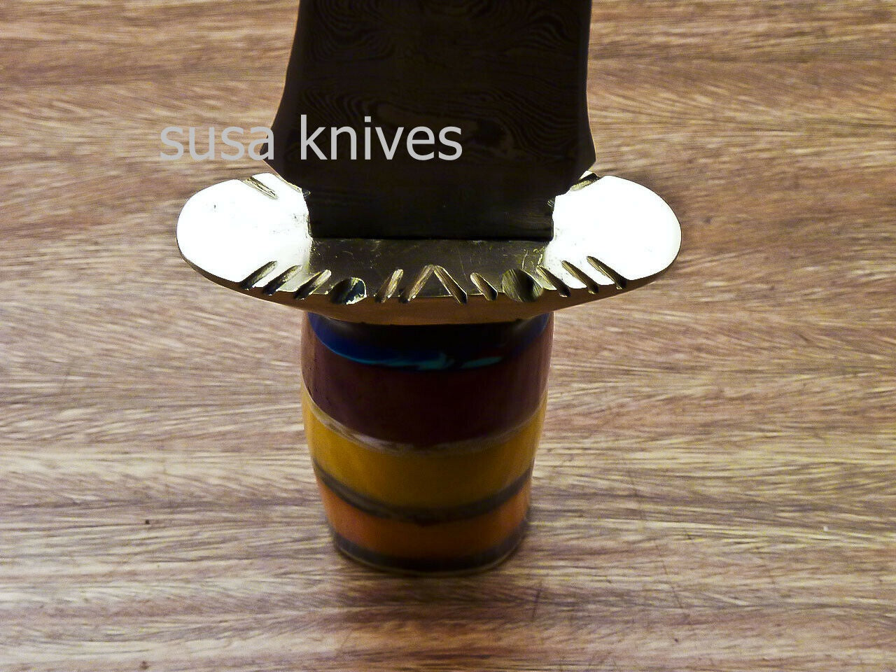 Stunning CUSTOM HAND FORGED DAMASCUS DAGGER HUNTING KNIFE CAMEL BONE - SUSA KNIVES