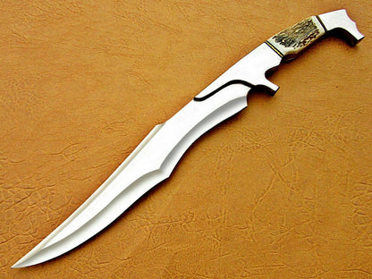 Amazing Custom Handmade D2 Tool Steel Hunting knife with Sheath"Stag horn Handle - SUSA KNIVES