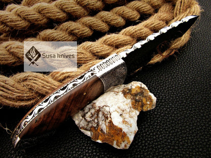 HANDMADE ENGRAVED OUTDOOR HUNTING / FIGHTING CLAW KNIFE - SUSA KNIVES