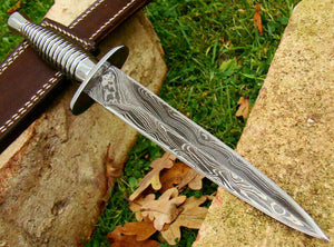 Damascus steelom Handmade Carbon Steel Dagger Knife | Steel Gripped Handle - SUSA KNIVES